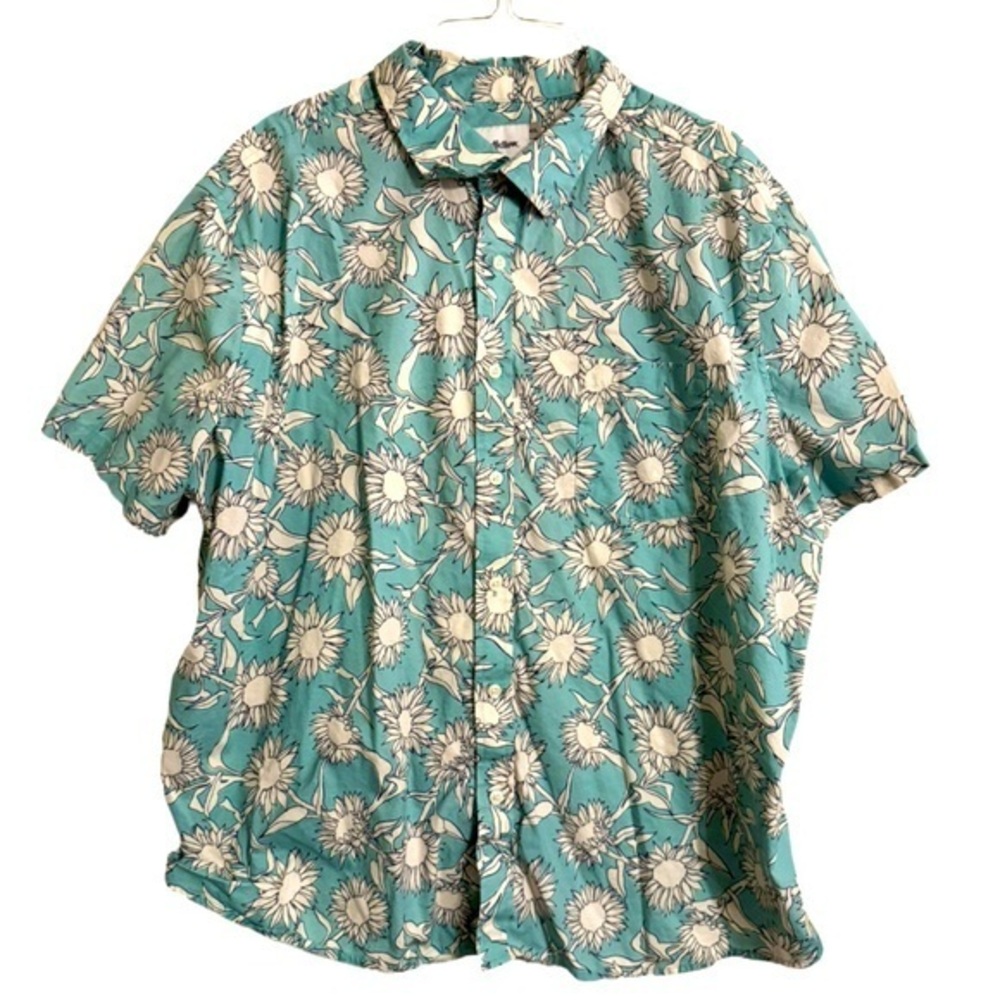 Men’s Goodfellow & Co Slim Fit Short Sleeve Button-Up Shirt – Sunflower & Bird